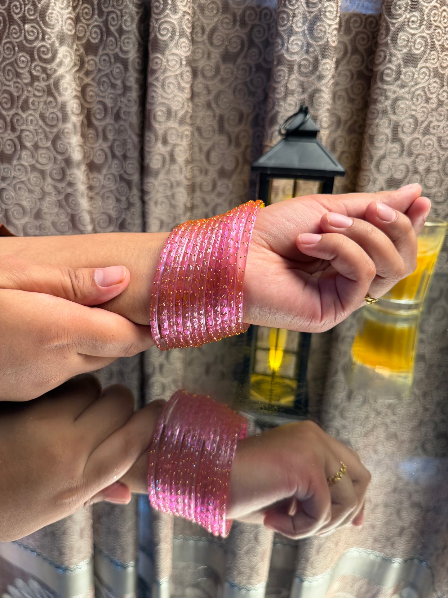Kashmiri Raindrop Pink Bangles