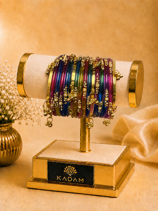 Kashmiri Multi Color Jhumka Bangles Set