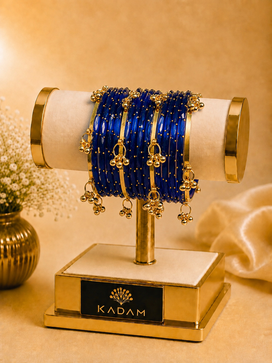 Kashmiri Raindrop Jhumka Royal Blue  Bangles