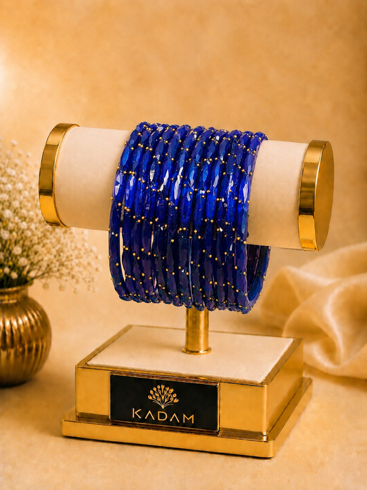 Kashmiri  Raindrop Royal Blue  Bangles