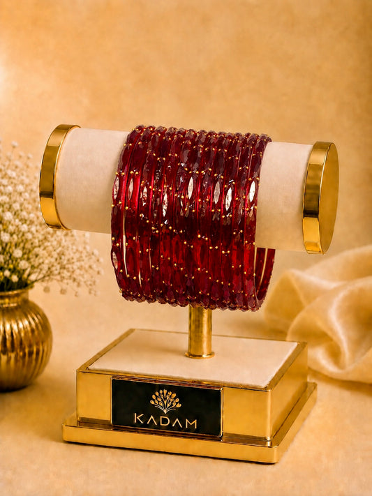 Kashmiri Raindrop Red Bangles