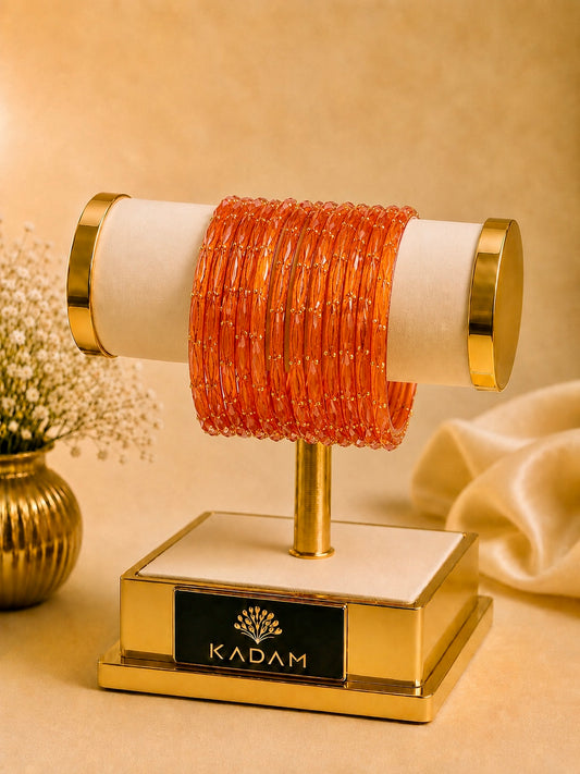 Kashmiri  Raindrop Orange  Bangles