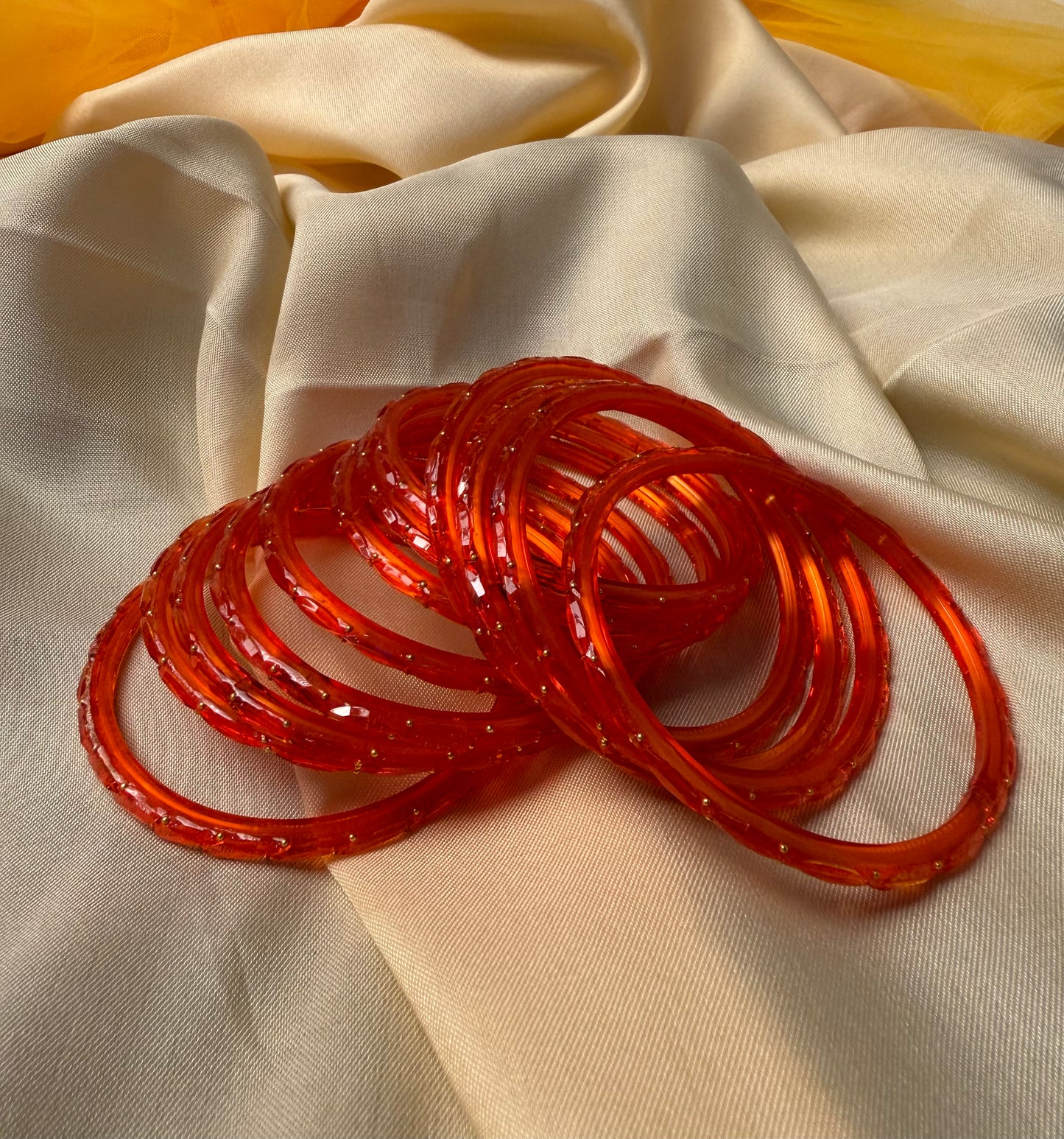 Kashmiri  Raindrop Orange  Bangles