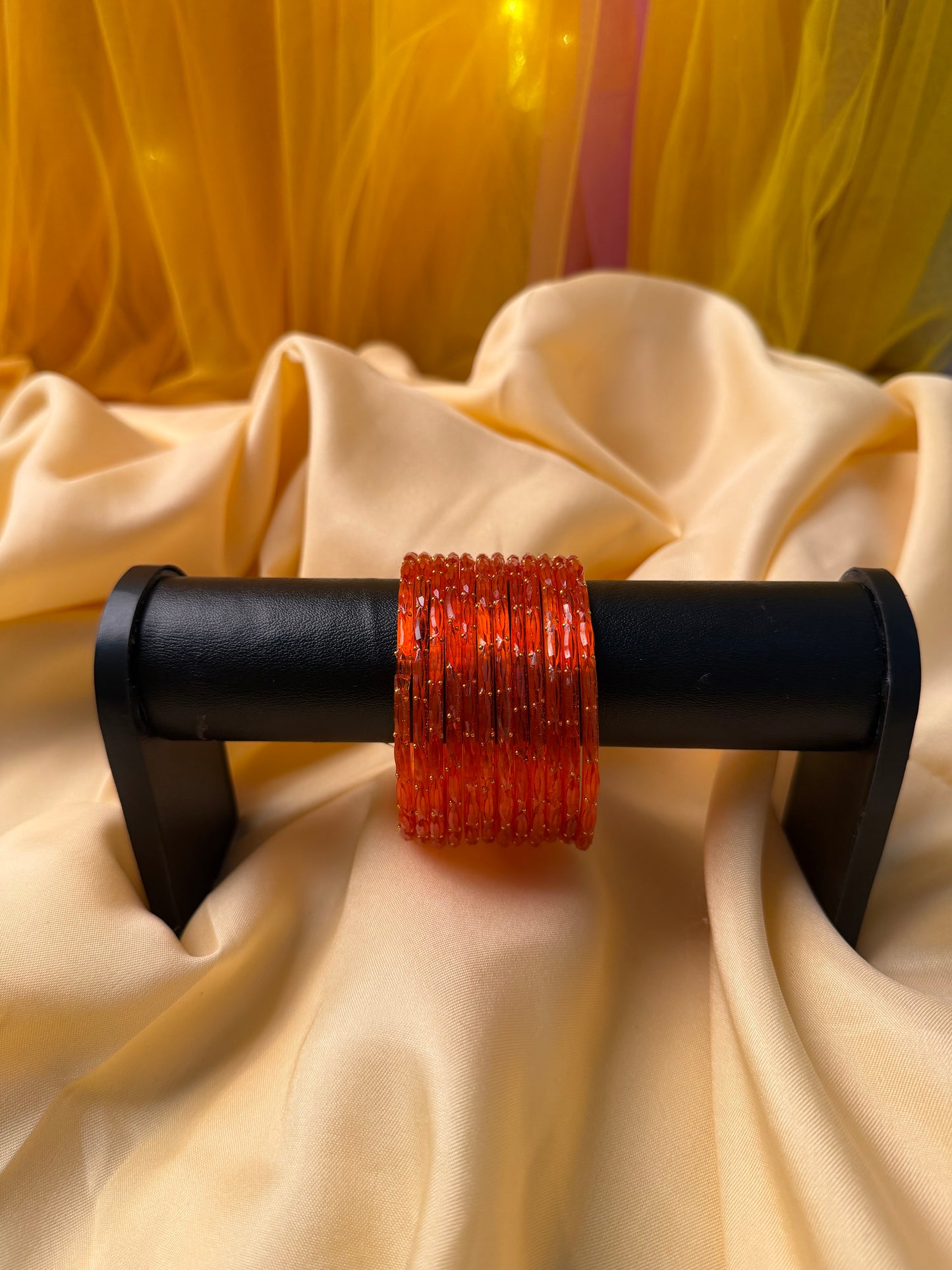 Kashmiri  Raindrop Orange  Bangles