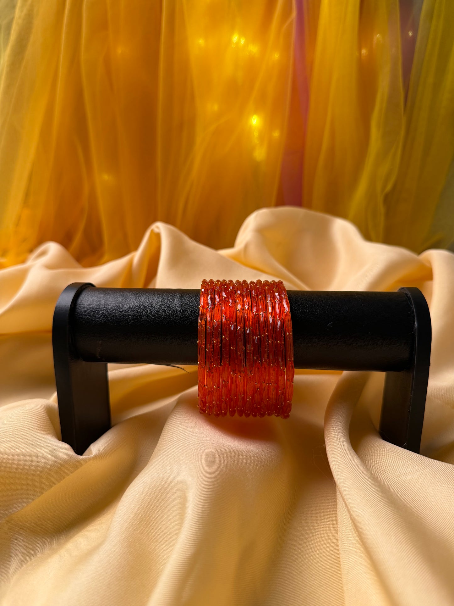 Kashmiri  Raindrop Orange  Bangles