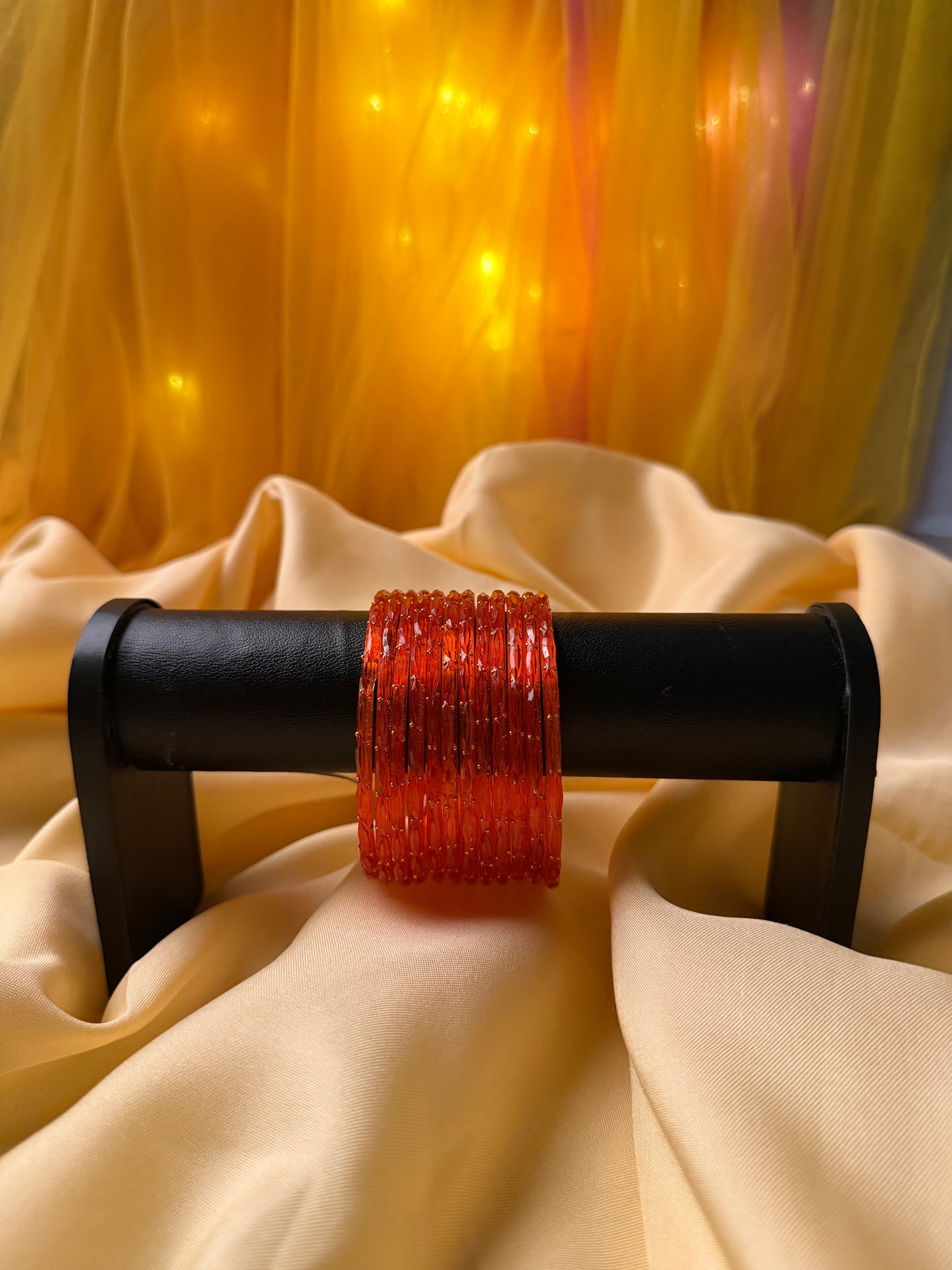 Kashmiri  Raindrop Orange  Bangles