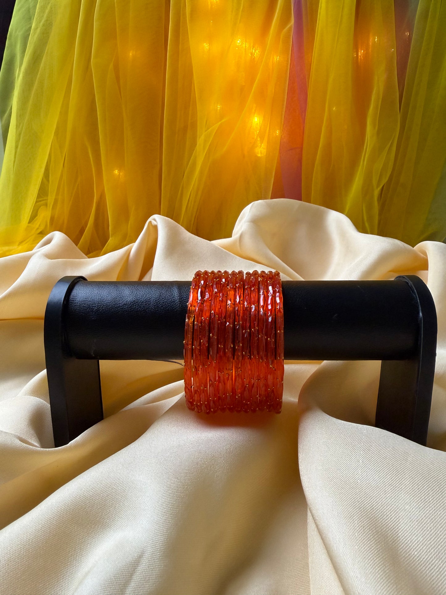 Kashmiri  Raindrop Orange  Bangles