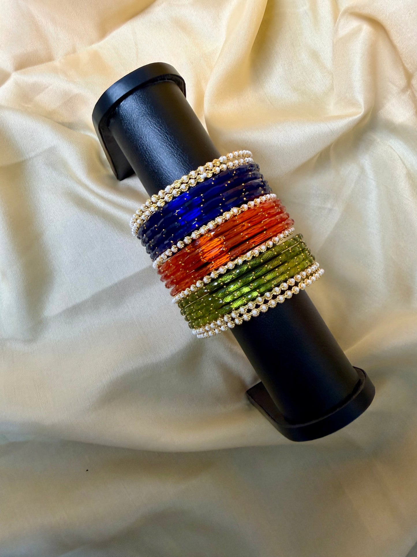 Kashmiri Pearl-Craft Multicolour Glass Bangles