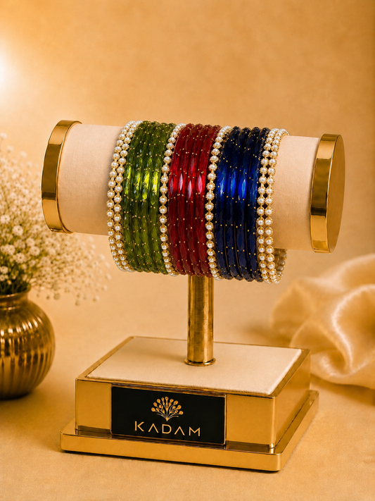 Kashmiri Pearl-Craft Multicolour Glass Bangles