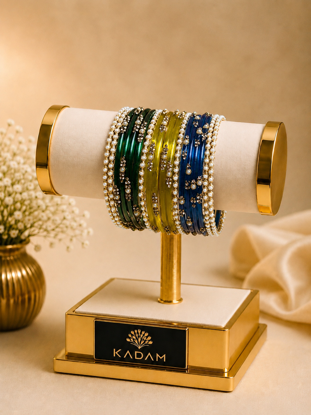 Kashmiri Pearl Glow Multi-Color Bangles