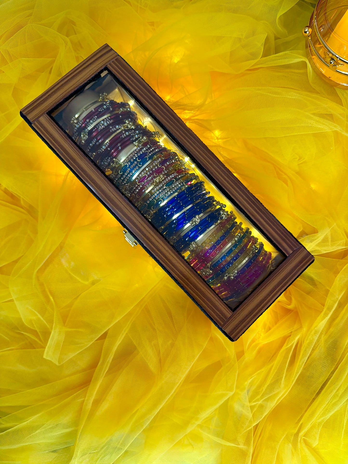 Kashmiri Premium 1 Row Bangle Box – 4 Sets | 16 Ghungroo Included