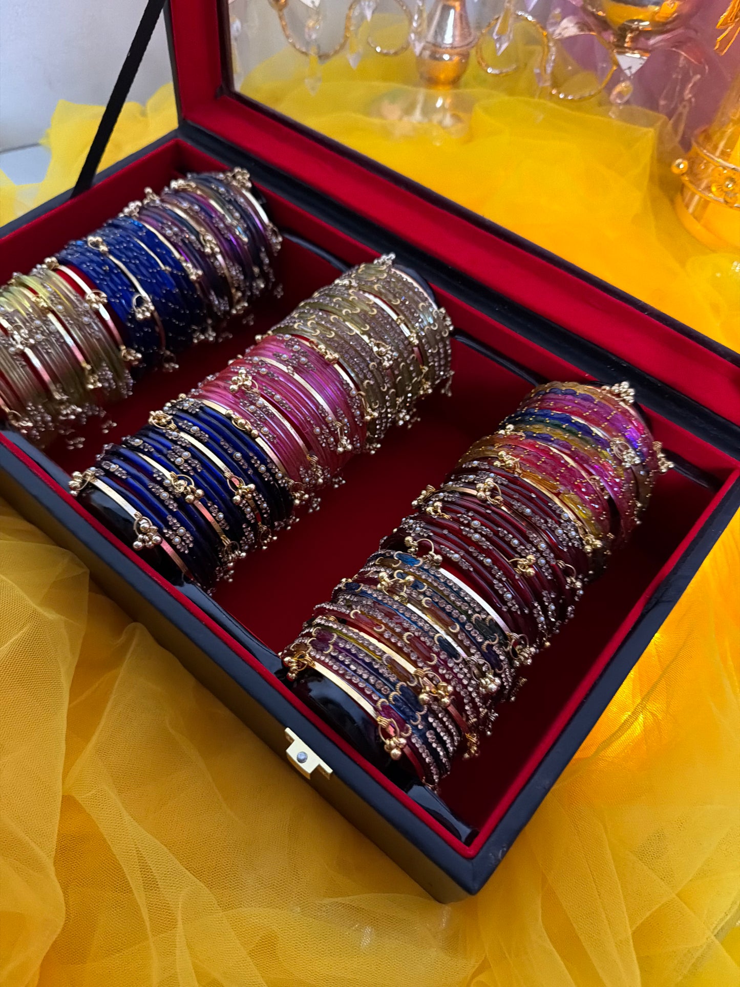 KADAM Khasmiri Jhumka Bangle Full Box with Box – 9 Premium Bangle Sets