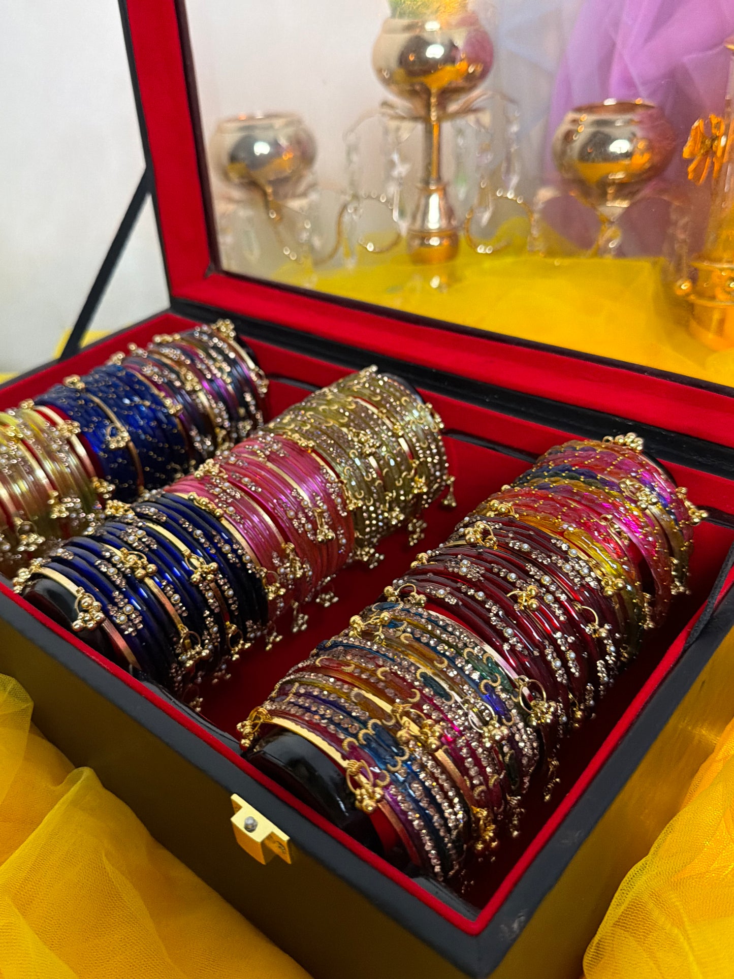 KADAM Khasmiri Jhumka Bangle Full Box with Box – 9 Premium Bangle Sets