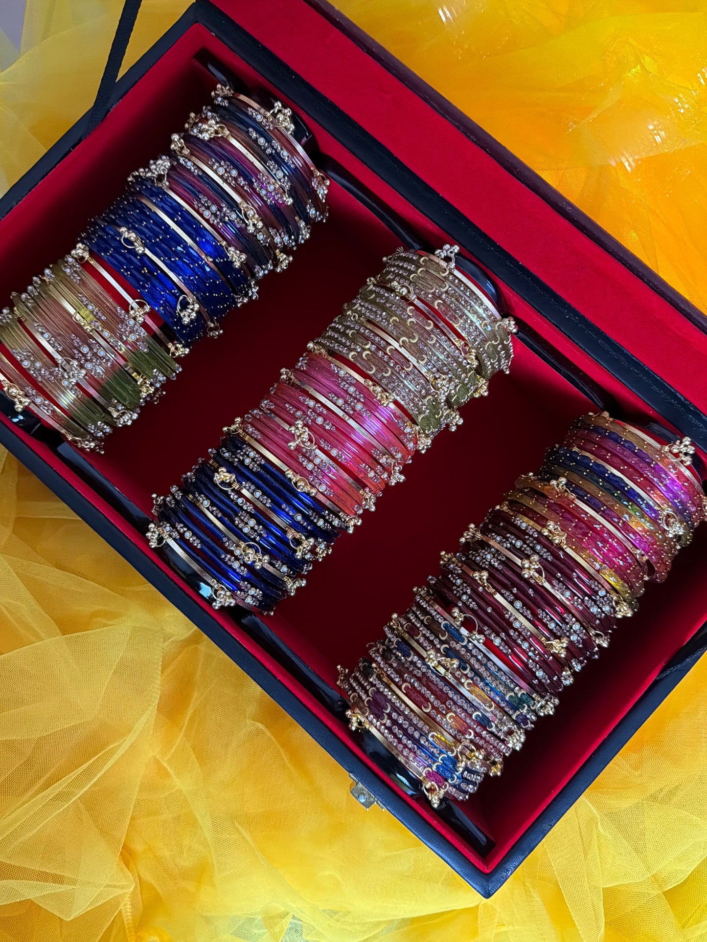 KADAM Khasmiri Jhumka Bangle Full Box with Box – 9 Premium Bangle Sets