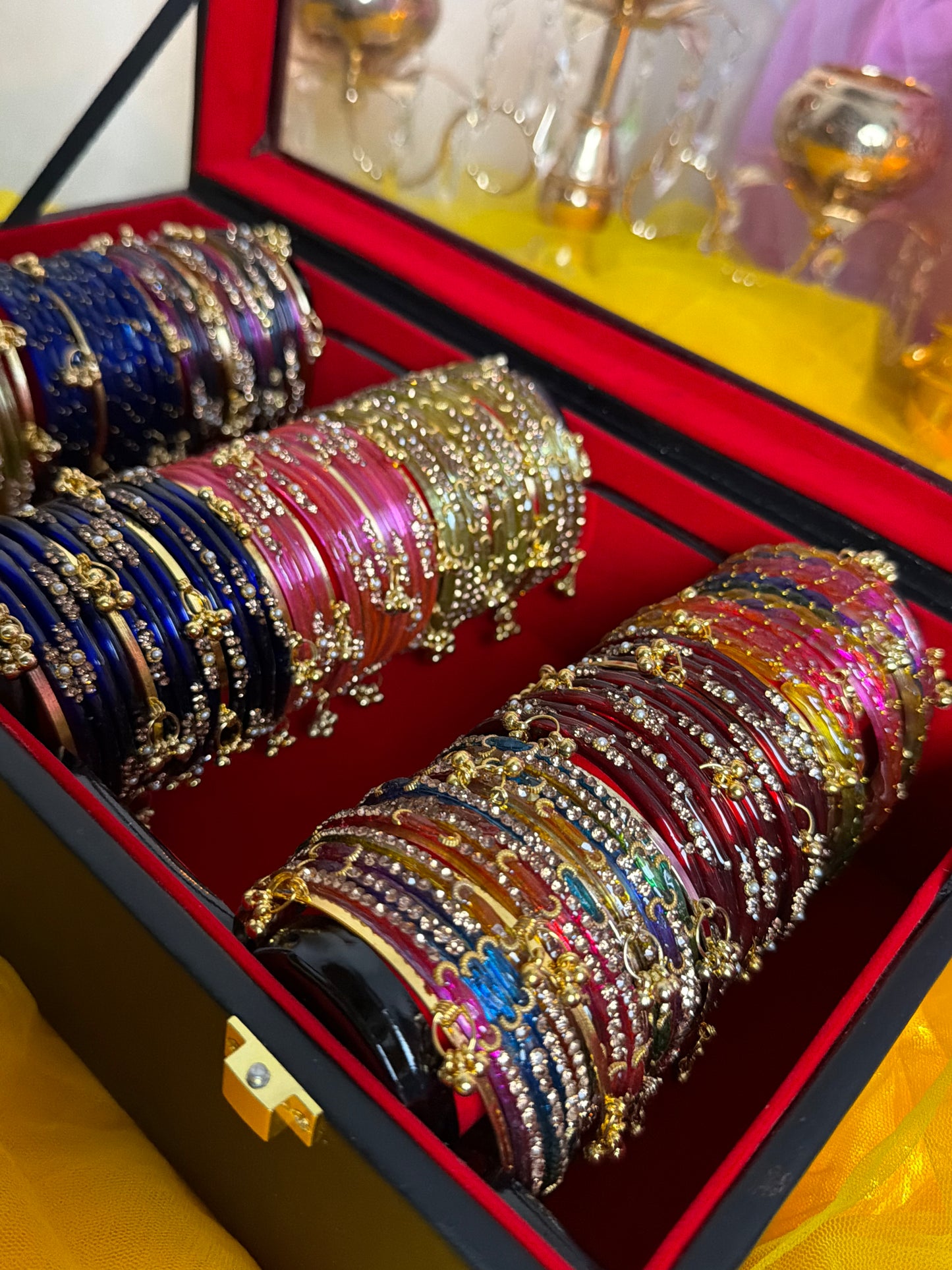 KADAM Khasmiri Jhumka Bangle Full Box with Box – 9 Premium Bangle Sets