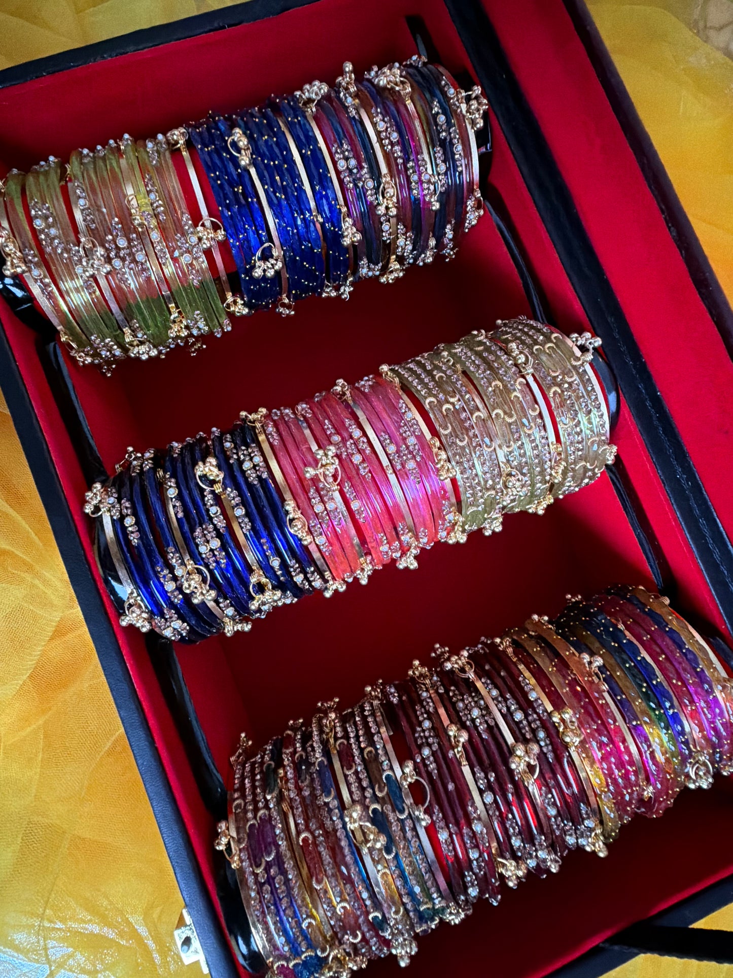 KADAM Khasmiri Jhumka Bangle Full Box with Box – 9 Premium Bangle Sets