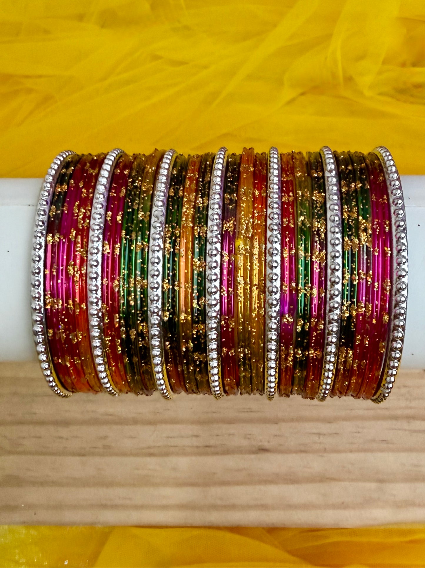 Acrylic Royal Rainbow Glitter Bangles
