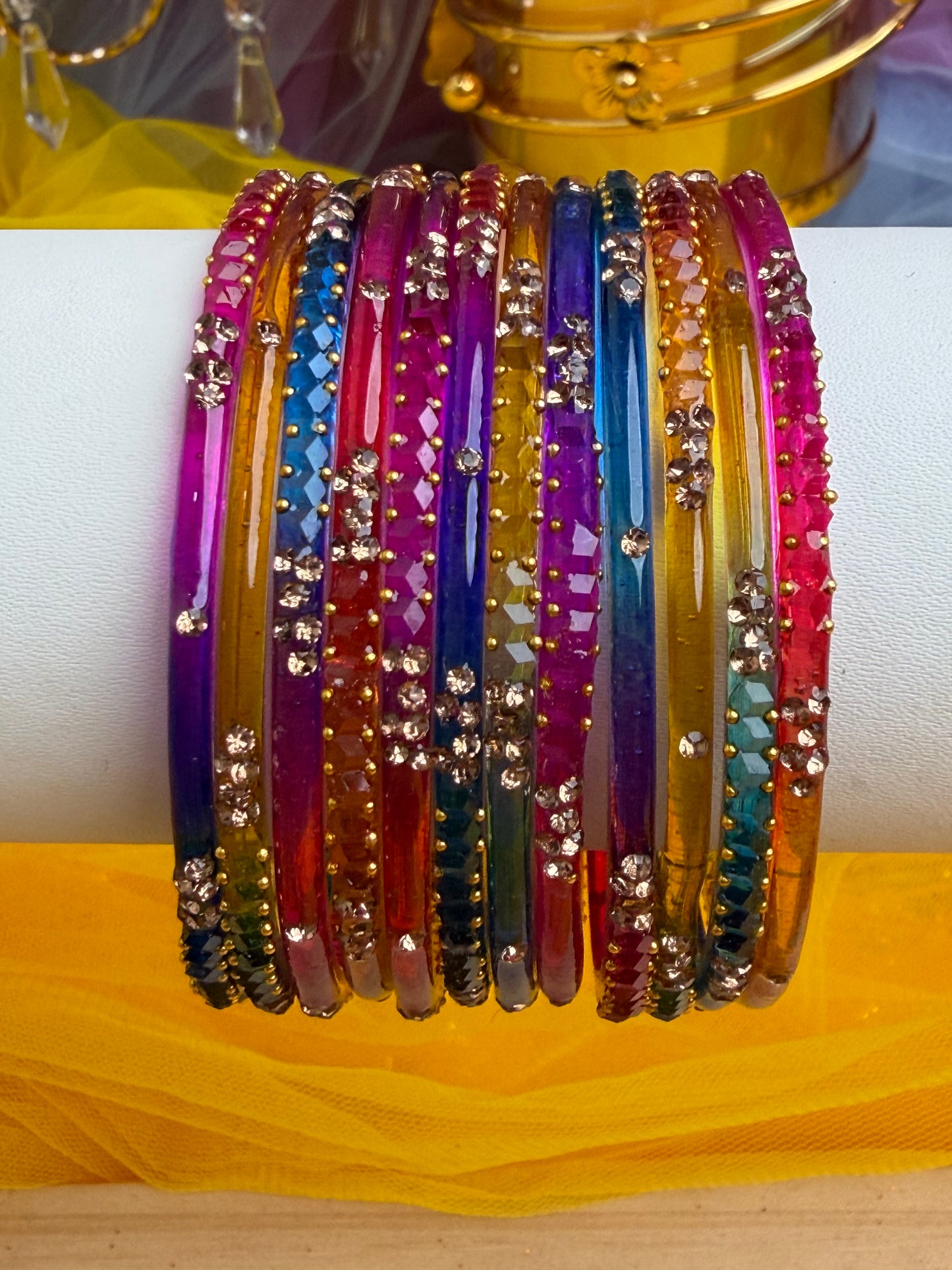 Kashmiri  Multicolor Festival Glow Bangles
