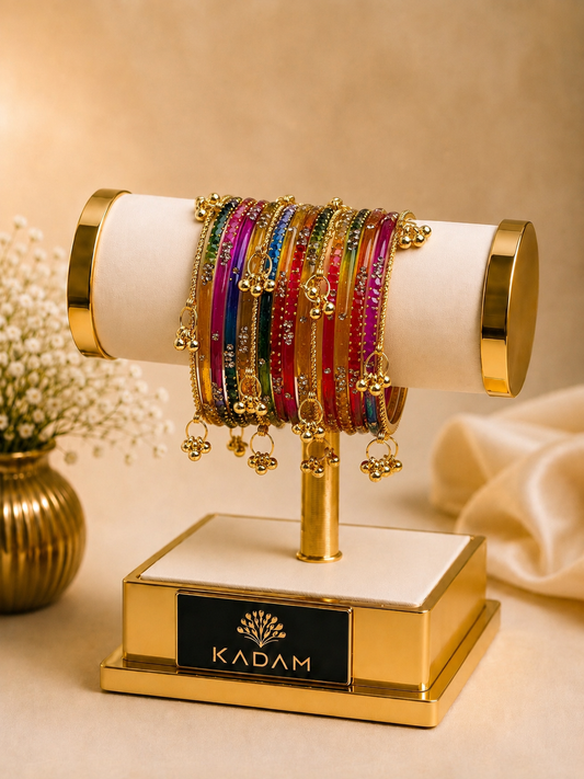 Kashmiri  Multicolor Festival Glow Ghungroo Bangles