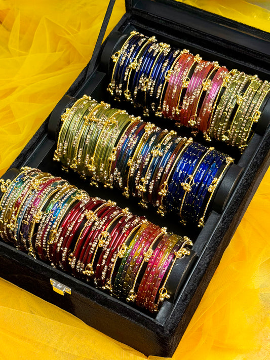 KADAM Khasmiri Jhumka Bangle Full Box with Box – 9 Premium Bangle Sets