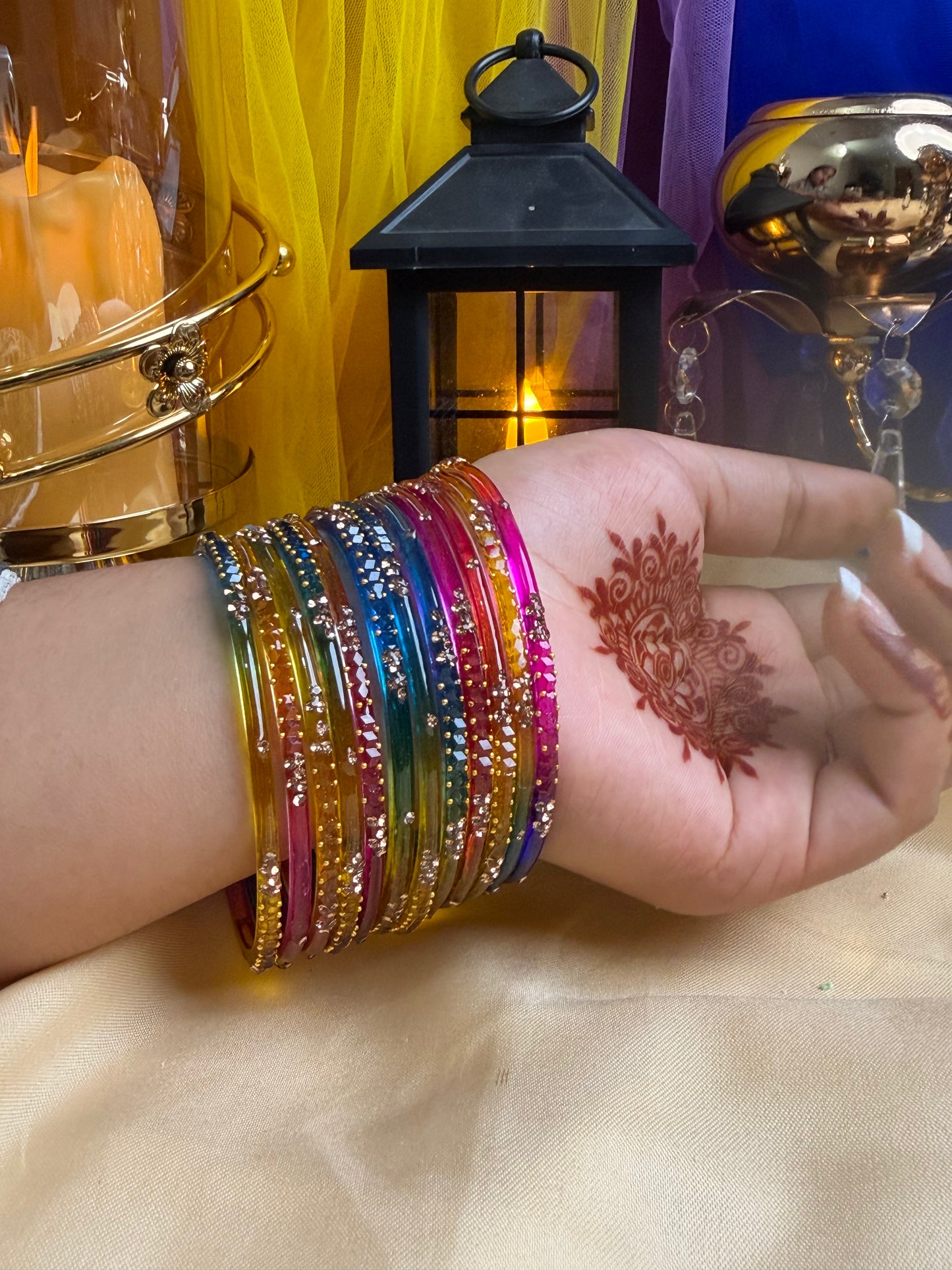 Kashmiri  Multicolor Festival Glow Bangles