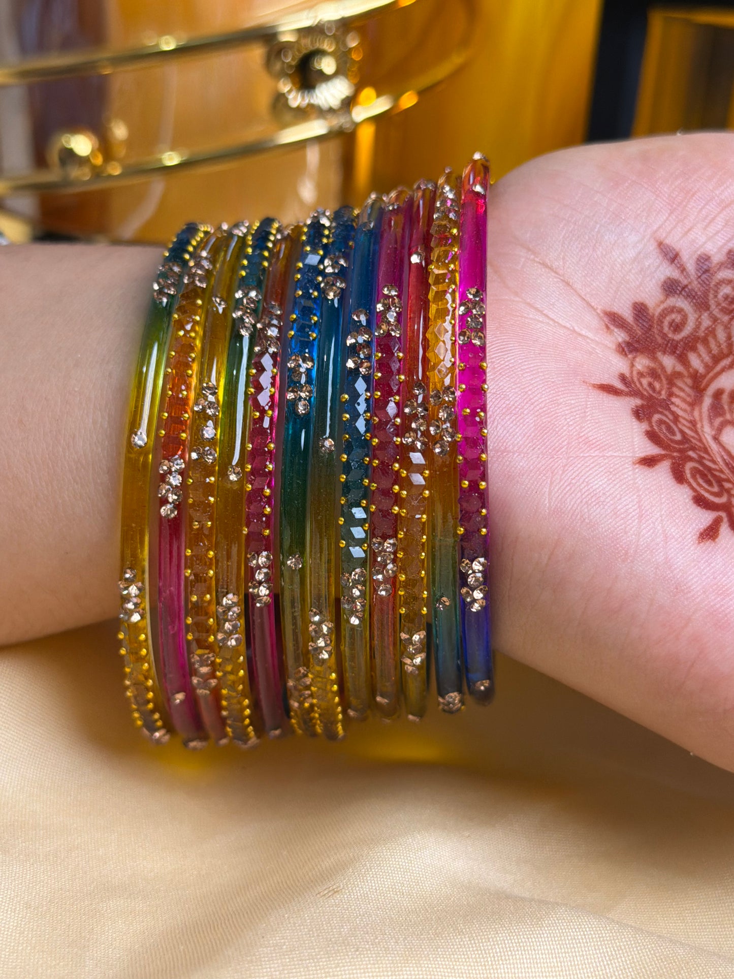 Kashmiri  Multicolor Festival Glow Bangles