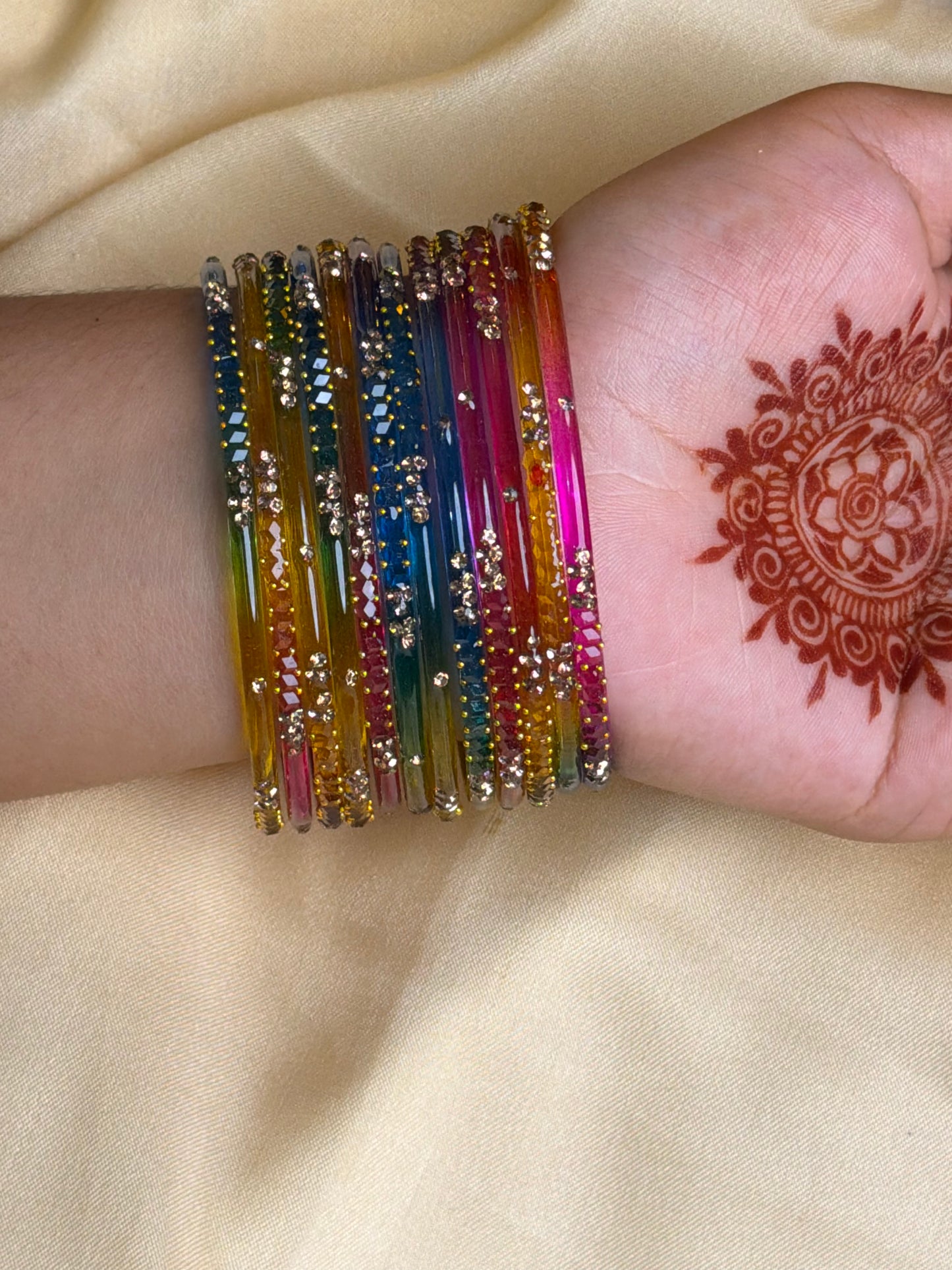 Kashmiri  Multicolor Festival Glow Bangles