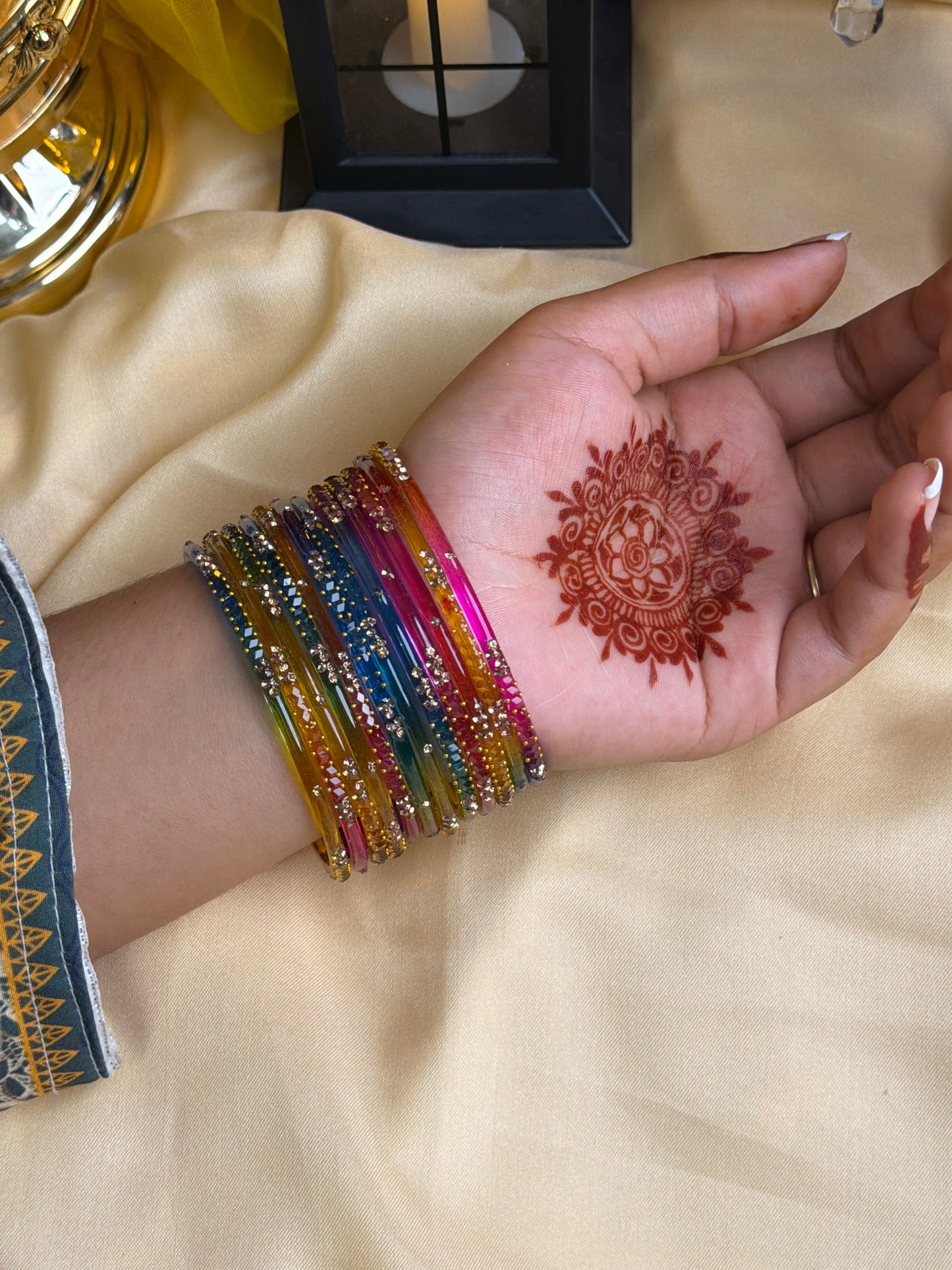 Kashmiri  Multicolor Festival Glow Bangles