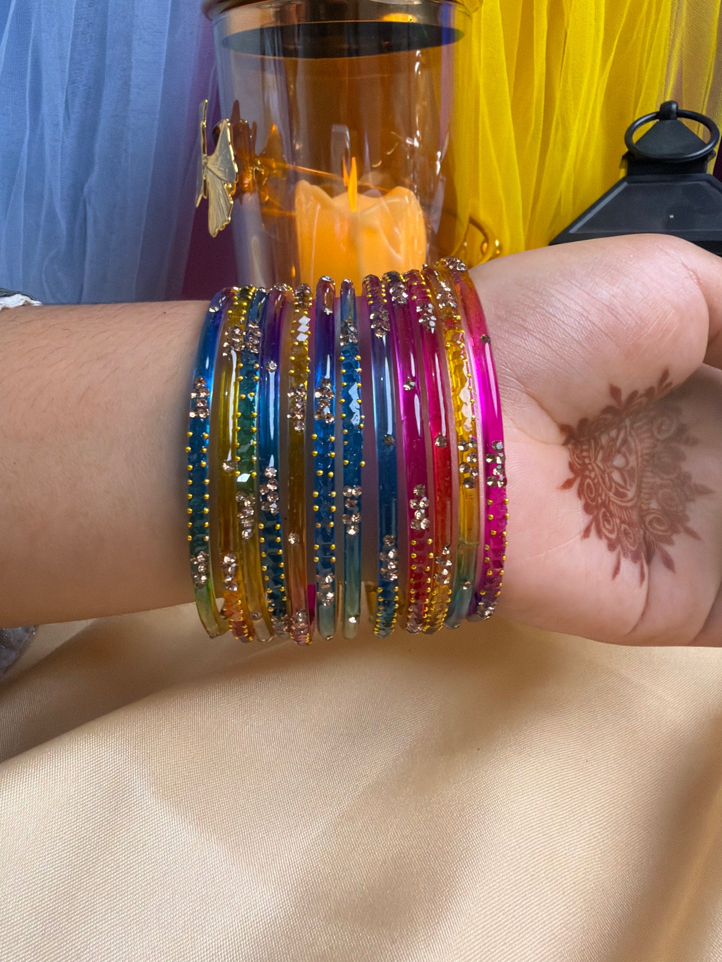 Kashmiri  Multicolor Festival Glow Bangles