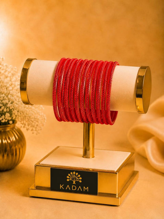 Metallic Glitte Red  Bangles