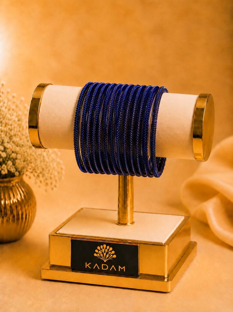 Metallic Glitte Dark Blue Bangles