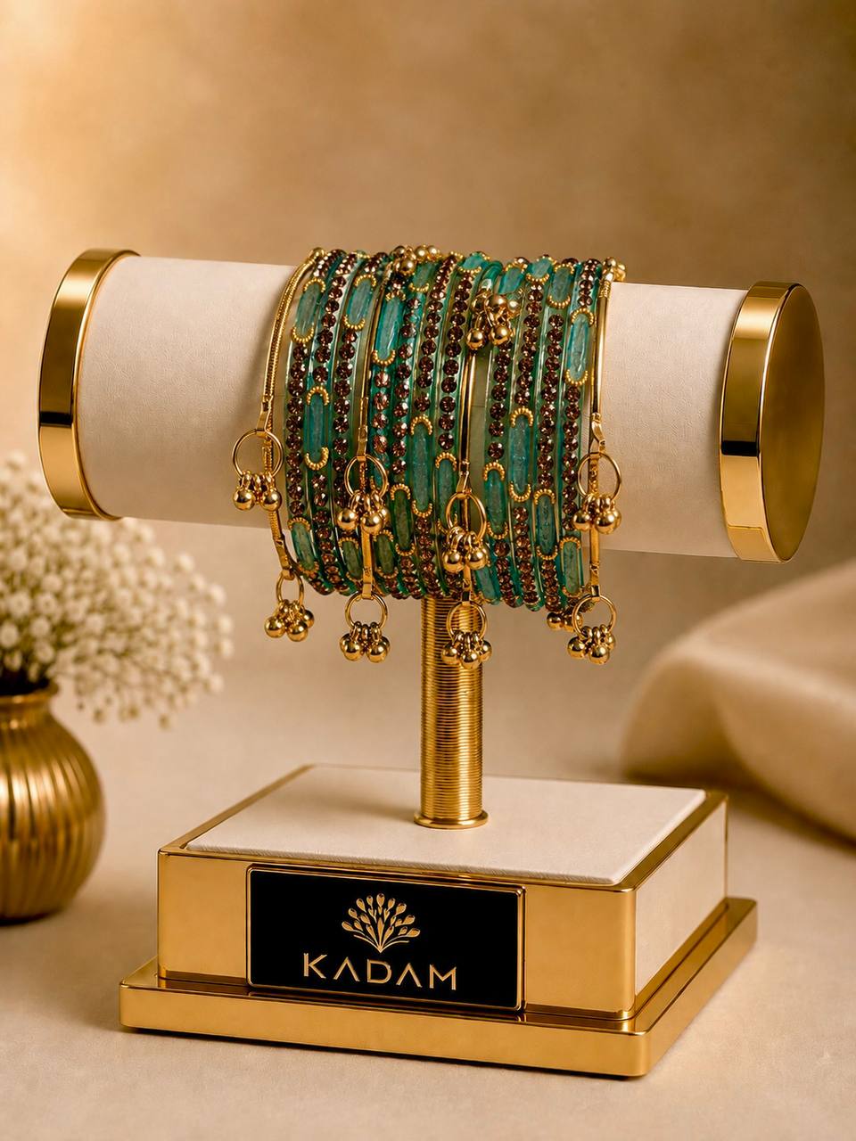 Kashmiri Dadima Jhumka Sky Blue Bangles
