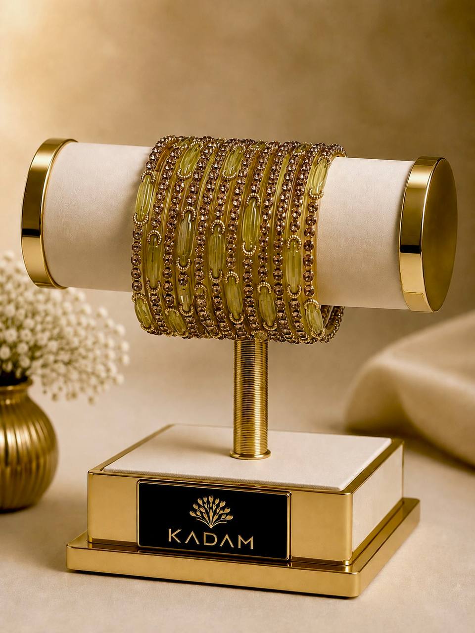 Kashmiri Dadima Light Olive Green Bangles