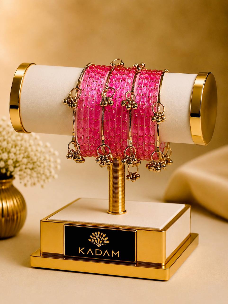 Kashmiri Raindrop Jhumka  Pink  Bangles