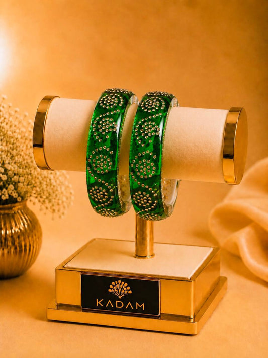 Green Stone Bangles