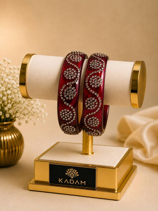 Maroon Stone Bangles