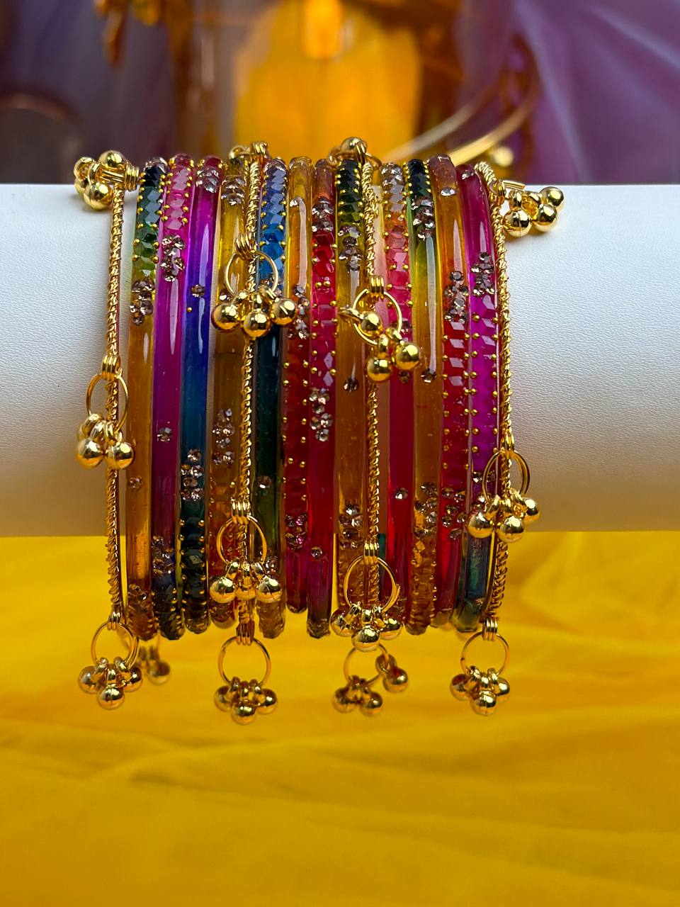 Kashmiri  Multicolor Festival Glow Ghungroo Bangles