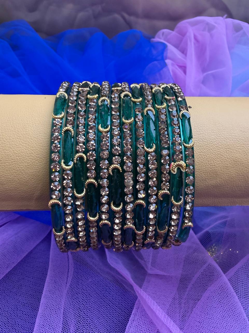 Kashmiri Dadima Royal Emerald Teal bangles