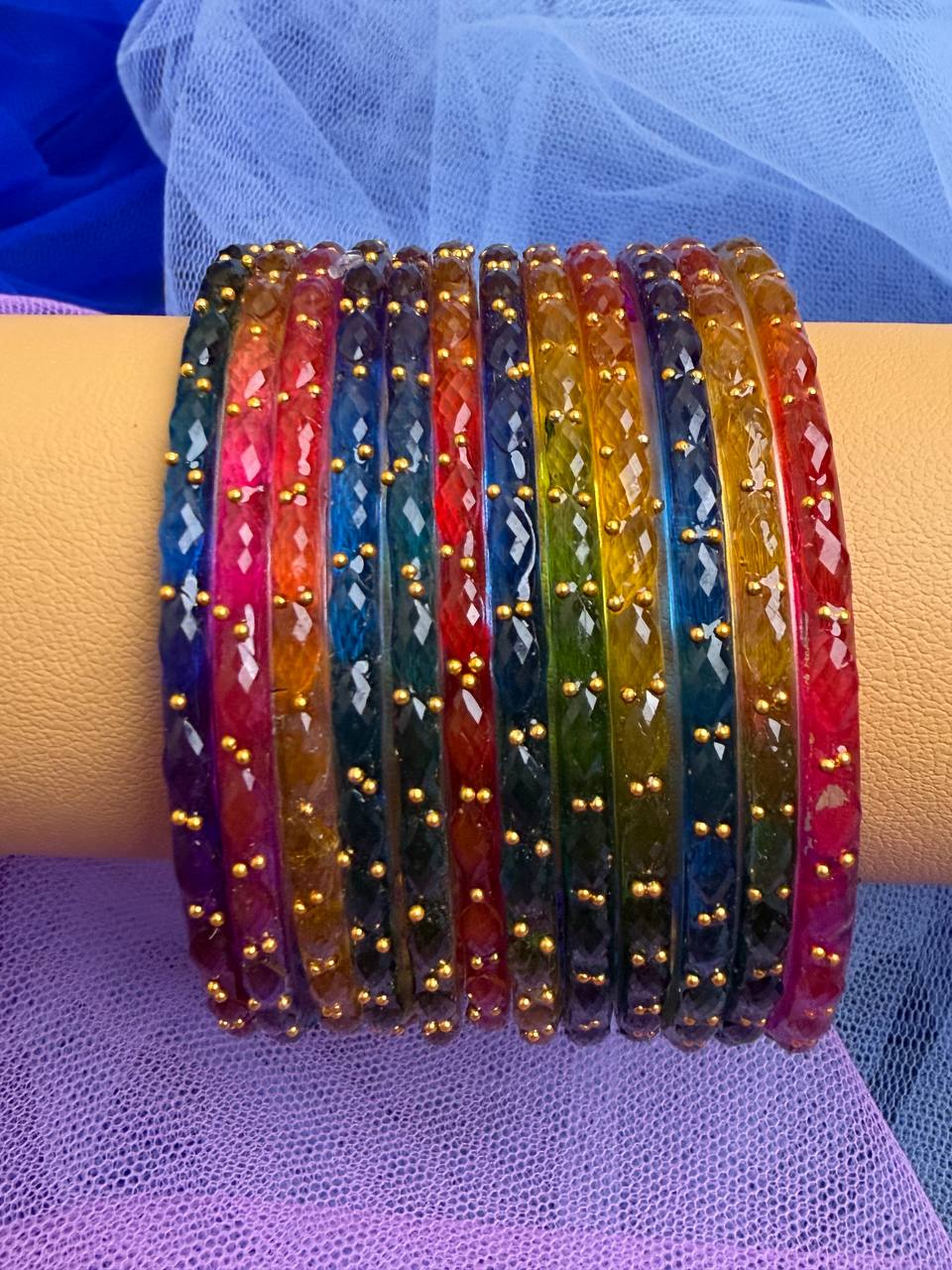 Kashmiri raindrop multicolor bangles