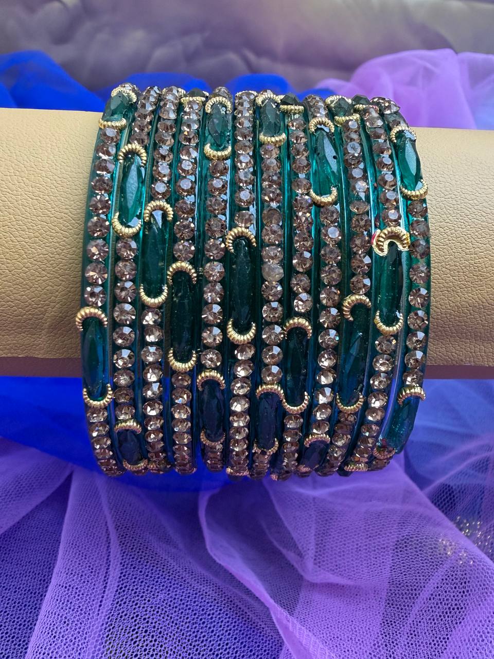 Kashmiri Dadima Royal Emerald Teal bangles