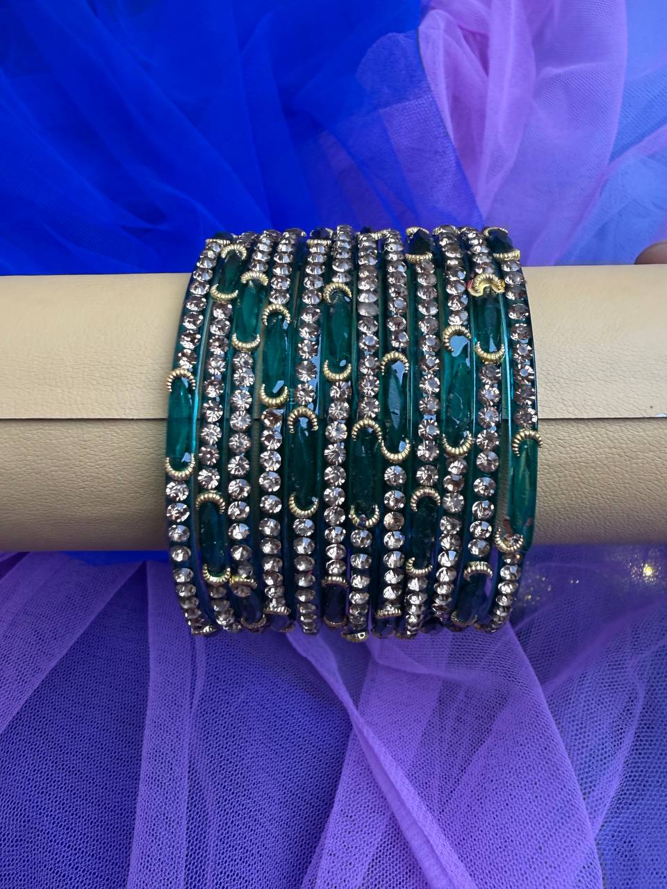Kashmiri Dadima Royal Emerald Teal bangles