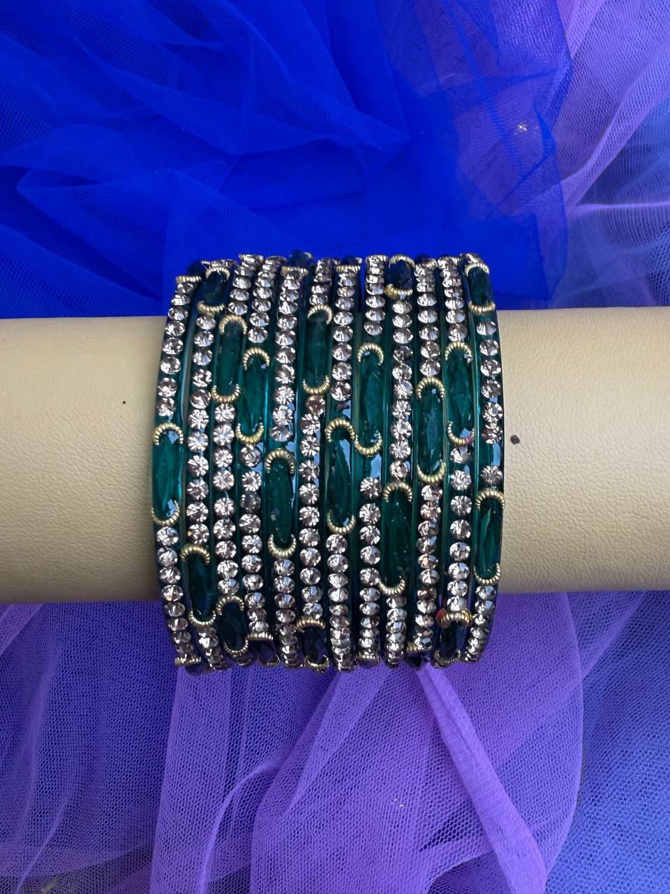 Kashmiri Dadima Royal Emerald Teal bangles