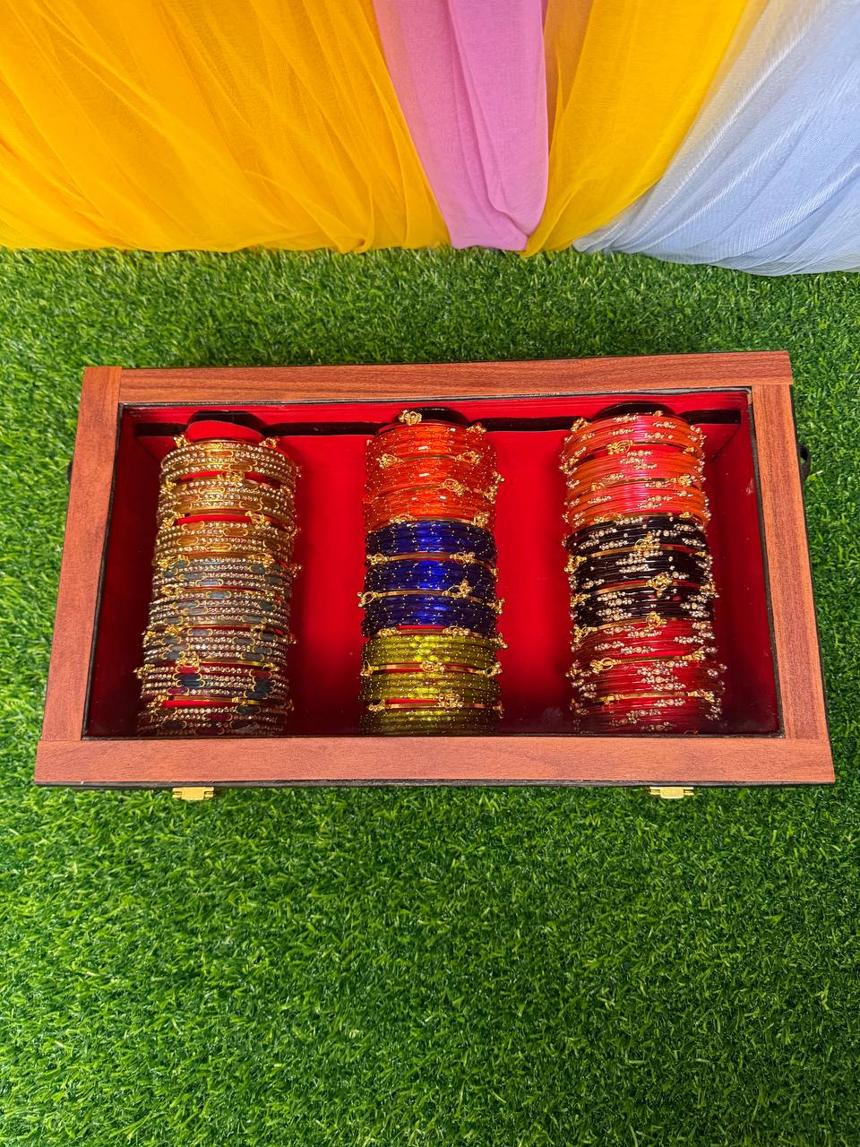 KADAM Khasmiri Jhumka Bangle Full Box with Box light Included – 9 Premium Bangle Sets