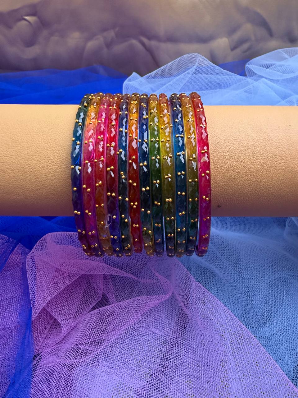 Kashmiri raindrop multicolor bangles