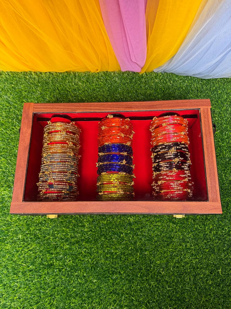 KADAM Khasmiri Jhumka Bangle Full Box with Box light Included – 9 Premium Bangle Sets