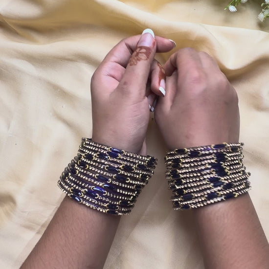 Kashmiri Dadima Royal Sapphire Blue Bangles
