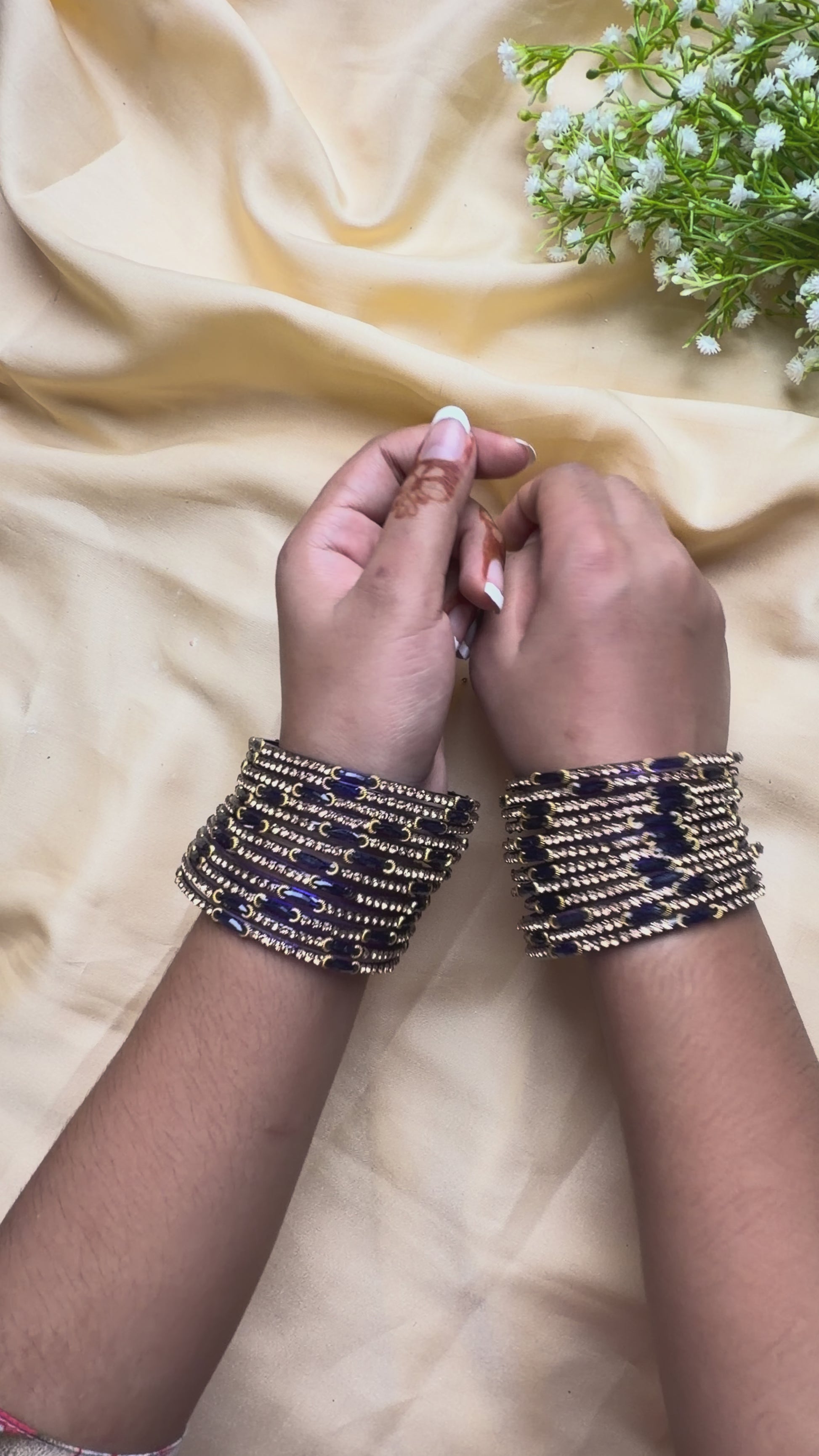 Kashmiri Dadima Royal Sapphire Blue Bangles