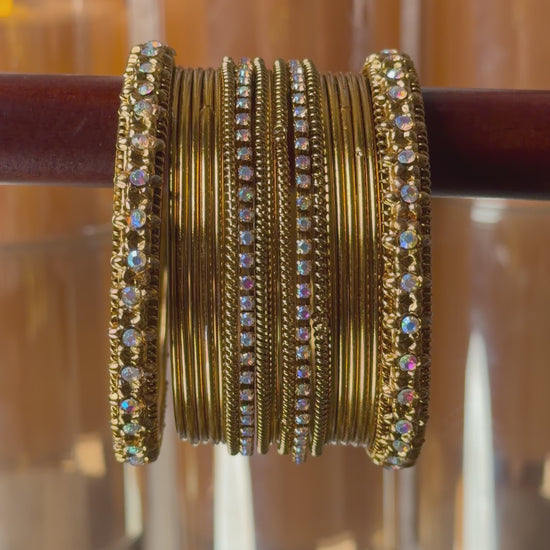 Aurora Metal Antique Gold Luxe Bangle