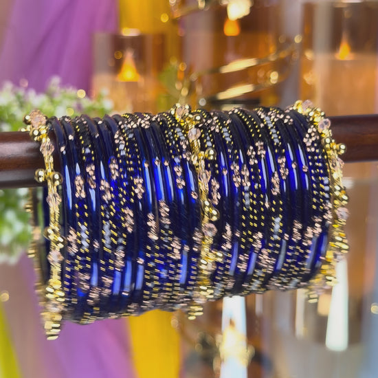 Kashmiri Deep Royal Blue Bangles.